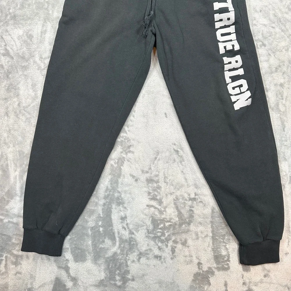 True Religion Mens Black Slim Branded Joggers Sweatpants Logo M 104882